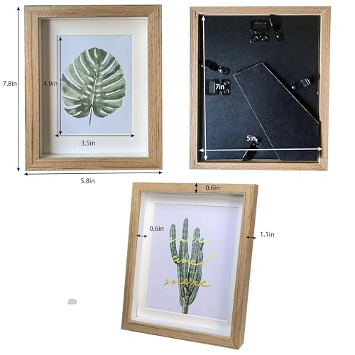 5x7 Shadow Box Frame Small Shadow Box Display Case 4 Pack Original Wood Picture Frames Glass Surface Internal Depth 0.6 inch for Wall Or Tabletop - color: Dark Wood, size: 5x7 inch