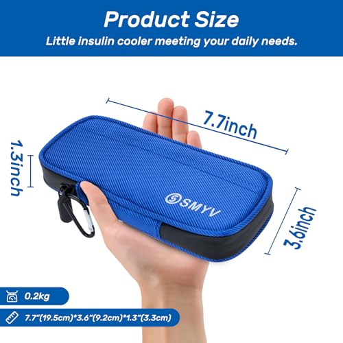 SMYV Insulin Cooler Travel Case with 2 TSA Approved Ice Packs, Blue - color: Soft Blue