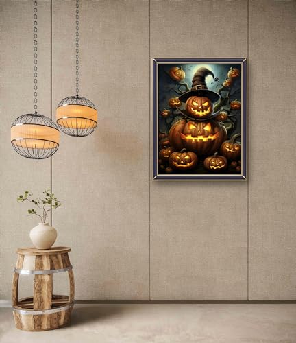Leczany Cross Stitch Stamped Kit for Beginner - Halloween Pumpkin | DIY Embroidery Starter Patterns Craft Kit Needlepoint for Adults | 11CT, 3 Strands | 13x16.9 inches - color: 11CT Stamped kits,Halloween Pumpkin 13x16.9 inches