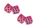 Pink Dice Patch, 3” x 2”, 2-Pack, Embroidered Iron-On for Hats, Bags, Jackets - color: Dice - Pink