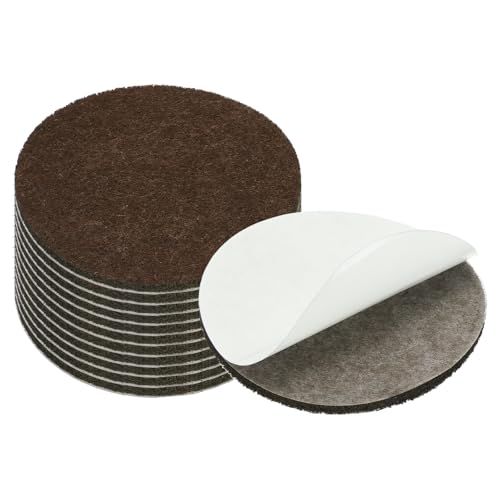 PATIKIL 2.5 Inch Diameter Lamp Base Felt, 12Pack 3mm Thickness Round Soft Adhesive Non-Slip Anti-Scratch Backed Felt for Lamp Furniture DIY Craft, Coffee - color: Coffee, size: 2.5 Inch