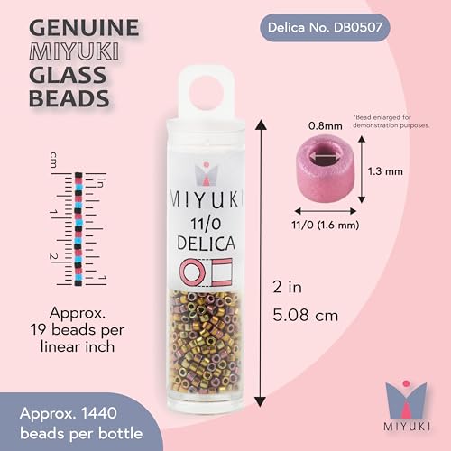Miyuki Delica Seed Beads - color: DB0507 - Pink Gold AB