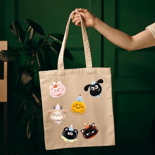 20PCS Animal Self Adhesive Patches, Towel Embroidery Appliques DIY Crafts - color: Animals