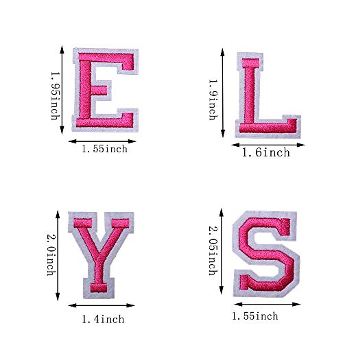 J.CARP 52Pcs Pink Alphabet A to Z Patches, Iron on Sew on Letters for Clothing, Hats, Shoes, Backpacks, Handbags, Jeans, Jackets etc. - color: 52pcs, Pink