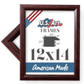 12x14 Inches Custom Cut Designer Cherry Real Poplar Wood .84 inch Moulding Picture Poster Frames - color: Cherry, size: 12x14