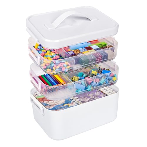 Medium 3-Tier Art Supply Storage Organizer with Removable Trays - color: Three-Layer