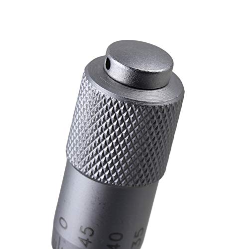 Micrometer Head Measure Tool 0-13mm Flat Type Plain Thimble Silver +/-0.01mm Accuracy