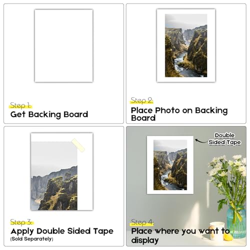 Golden State Art 16x24 White Backing Board, 10 Pack Backer Board for Print - size: 16x24