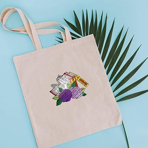 BENECREAT 4 Sheets 18PCS Stick and Stitch Embroidery Paper, Books and Flower Theme Stabilizer Water Soluble Hand Sewing for Carves, Shirts, Coats, Bags, Towels - color: Books and Flower
