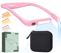 Pink Book Light with Storage Case, Rechargeable Neck Reading Light - color: Pink + Black Storage Case