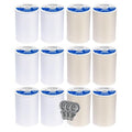 Coats & Clark Dual Duty All Purpose Sewing Thread 230A 400 Yards Each Spool 12 Pack Bundle with Bella's Crafts Needle Threaders (White Natural) - color: White Natural