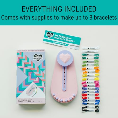 Choose Friendship Bracelet Making Kit – DIY Craft Loom for Kids Ages 8+, New & Improved Design, Includes 20 Threads, Makes 8 Bracelets, Pink “Blush Berry - color: Blush Berry