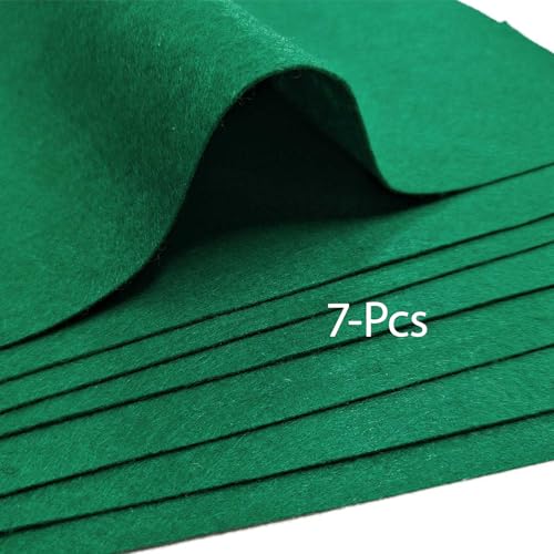 Jtnohx Soft Felt Sheets Color Felt Fabric for Sewing Green 7Pcs 8"x12" 1mm - color: Green