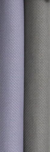 KCS 2 pc of 15" x 18"(38cmx45cm) 16 Count Cross Stitch Cotton Aida Cloth Needlework Fabric Box (Light Steel Grey+Medium Grey,16CT) - color: Light Steel Grey+medium Grey, size: 16CT