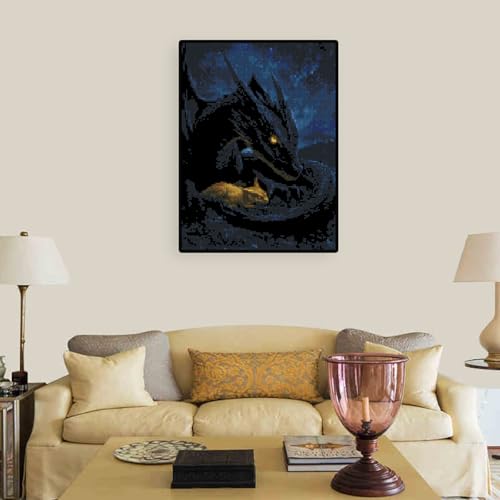 Dargon Stamped Cross Stitch Dimensions Embroidery Kits for Beginners - color: dargon