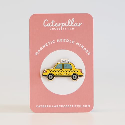 Caterpillar Cross Stitch NYC Taxi Magnetic Needle Minder - for Cross Stitch, Sewing, Embroidery and Needlework
