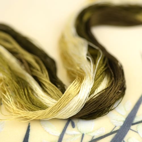 Natural 100% Silk Thread, Handmade Embroidery Thread Silk Floss 7 Colors 110m Each (18) - color: 18