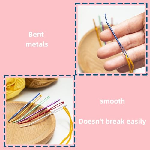48 Pcs Yarn Needles Set,Curved Darning Needles for Yarn,Plastic Needles for Yarn,Tapestry Needle Weaving Knitting Sewing Needle