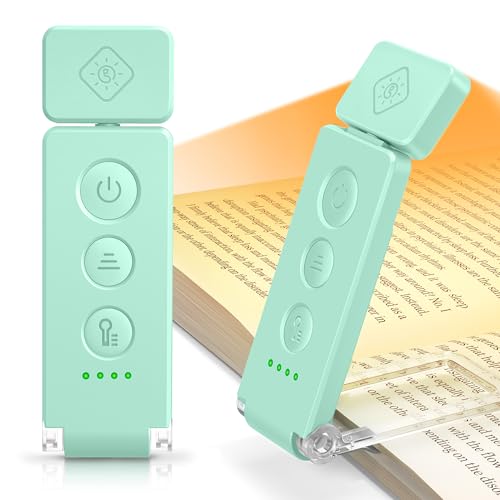 Glocusent Eye-Caring 12 LED Book Light, Compact Rechargeable Reading Light - color: Sky Blue