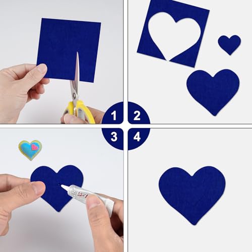 20 Pcs Deep Navy Blue Felt Fabric Sheet 8" x 12" Assorted Color Felt Fabric Sheets for Crafts DIY Handcraft Sewing Squares Patchwork Nonwoven - color: Deep Navy Blue