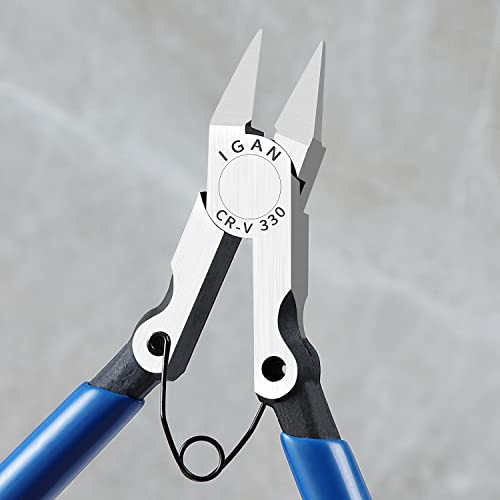 IGAN-330 Wire Flush Cutters (Pack of 5), Precision Electronic Model Sprue Wire Clippers Cutter, Blue - size: 5''x5