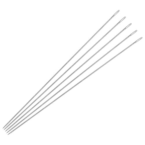 uxcell Beading Needles Fine Thin Long Straight Sewing Embroidery Threads Stainless Steel 3.15 Inch 50Pcs - size: 80mmx0.45mm
