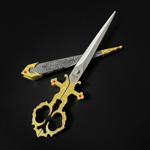 Fantasy Edge Medieval Decorative Scissors with Sheath Cover – Vintage Renaissance Style Craft Scissors for Sewing, Display, Office Décor, Collectors, and Unique Gift Ideas