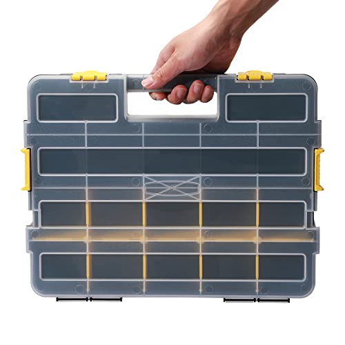 MIXPOWER 2 Pieces 34-Compartment Toolbox Organizer sets, 20 Removable Dividers, Black/Yellow, 2 Pieces Set, Excellent for Screws, Nuts, Small Parts (Pack of 2) - size: Black/Yellow (Pack of 2)
