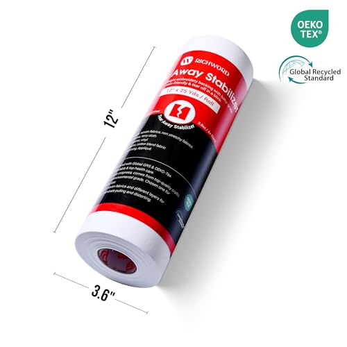 BAI Tear Away Stabilizer for Embroidery 2.0oz, 12"x25yd Roll - color: 12"x25yd roll