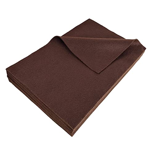 Jtnohx Color Felt Fabric Soft Felt Sheets for Crafts Dark Brown 20Pcs 1.4mm - color: Dark Brown