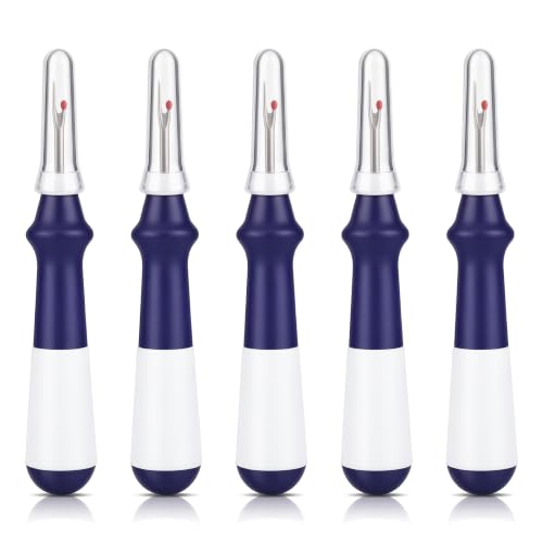 5Pcs Needle and Thread Seam Ripper, Remover Stitch Tool for Sewing/Knitting - color: Dark Blue