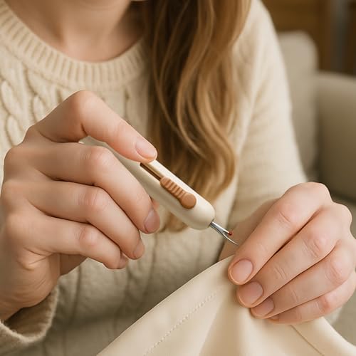 3 in 1 Automatic Needle Threader & Seam Ripper Tool with Storage, Brown - color: 1PCS-Brown