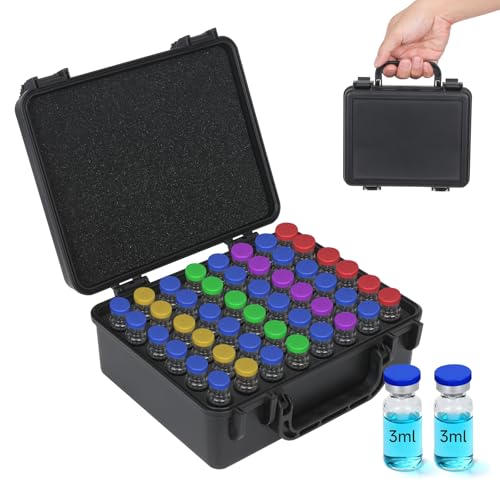3ml Peptide Case for Fridge 48 Slots, Insulin & Peptides Vials Storage Case - color: 48-shots×3ml (Black)