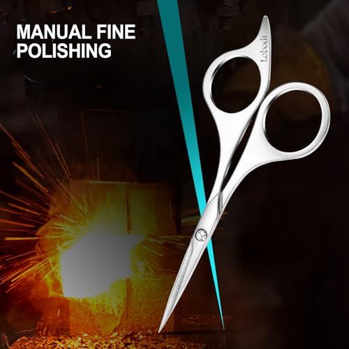 4.9-inch Professional Grooming Scissors for Men Facial Hair Removalr - color: Silver