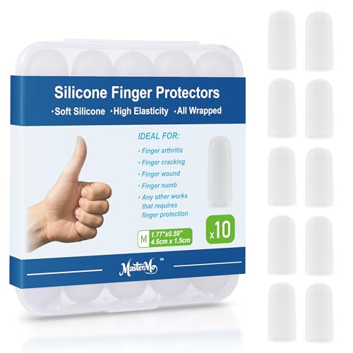 Gel Finger Cots Protectors, Silicone Covers, Bandages, Caps & Sleeve, Clear - color: Clear, size: M(10)