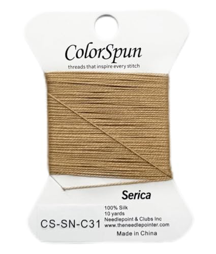 3-Strand Silk Needlepoint Thread, 10 Yard Smooth & Lustrous Silk Thread for Needlepoint, Hand Embroidery, Sewing & DIY Needlework to Family and Friends(Khaki) - color: Khaki