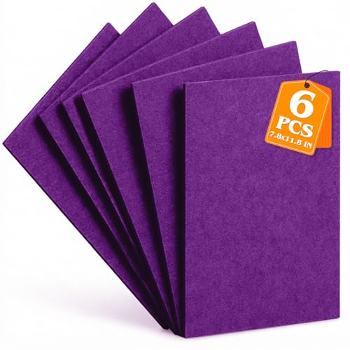 Grape Purple Stiff Felt Sheets 2mm Thick for Crafts, 7.8" x 11.8" (6-Pack) - color: Grape Purple
