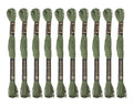 12 Skeins Embroidery Cotton Floss of 8.75yds for DIY Embroidery, Dark Green - color: Dark Green