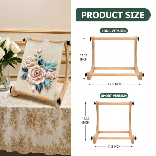 Adjustable Embroidery Table Stand with 2 Sizes Rods & Premium Accessories - Lap & Table Top Embroidery Hoop Holder,Cross Stitch Stand for Needlepoint, Sewing with Greater Stability