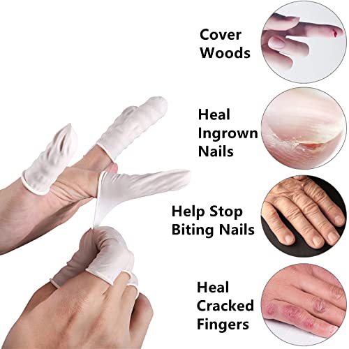 BTYMS 400 Count Latex Finger Cots Small Fingertip Gloves Disposable Finger Rubber Tips Protector Anti-Static - size: Small (Pack of 400)