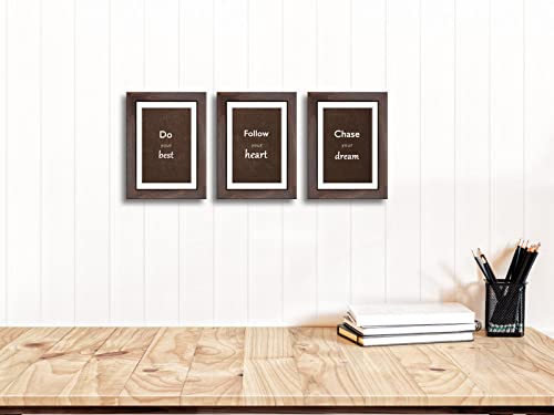 5x7 Walnut Picture Frame Set of 3 with Real Glass for Pictures 4x6 with Mat or 5x7 Without Mat, Wall or Tabletop Gallery Photo Frames - color: Walnut, size: 5x7(set of 3)
