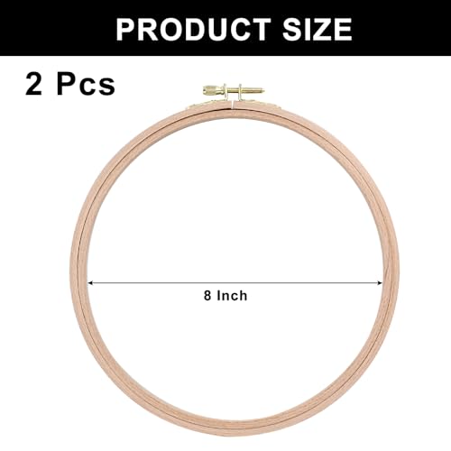 Murtenze 8" Embroidery Hoop Round Beech Wood, 2 Pack - style: 8 Inch