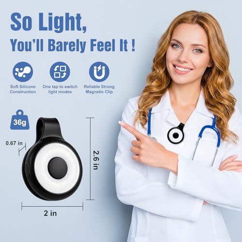 Rechargeable Nurse Lights Clip On for Night Shift, Badge Light - color: O-Black