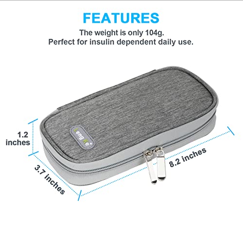 YOUSHARES Insulin Cooler Travel Case, Diabetic Travel Case TSA Approved with 2 Ice Packs for GLP-1, for Ozempic, for Insulin Pens and Insulin Vials for Daily & Travel - color: Grey