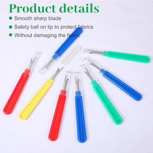 100 Pcs Large Seam Rippers 5.5" Colorful Stitch Remover Tool for Sewing Tool Embroidery Remover Sewing Seam Ripper for Opening Removing Seams and Hems DIY Craft (4 Colors)