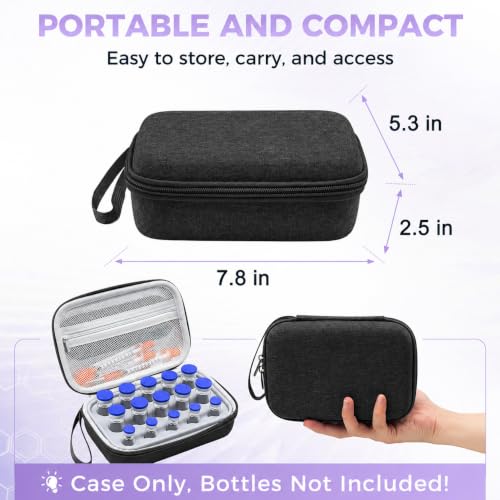 Peptide Case for Fridge Travel with 1* Reusable Ice Pack - color: Black+grey- 5×3ml+10×(5ml/10ml)
