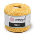 Yarn Art 1 Skein YarnArt Violet,100 Mercerized Cotton Yarn Threads Crochet Lace Hand Knitting Yarn Embroidery Arts Crafts (Yellow 4653) - color: 4653