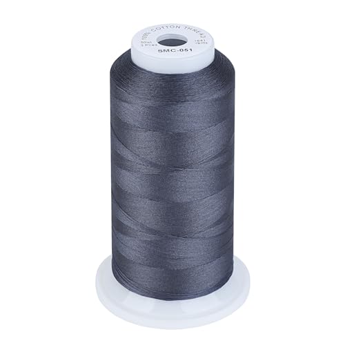 Simthread 100% Cotton Thread 1641 Yards Lead Grey for Sewing Quilting - color: Lead Grey