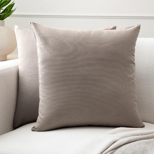 Encasa XO Throw Pillow Covers, Cotton, No Inserts 16"x16" - color: Beige, size: 16" x 16" (Pack of 2)