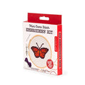 Kikkerland DIY Mini Cross Stitch Butterfly Embroidery Craft Starter Kit Set, with Pattern Instructions, 3" Bamboo Hoop, Stress Relief, Adult Beginner Friendly - color: Bamboo, Polyester floss, 90% cotton 10% polyerster fabric